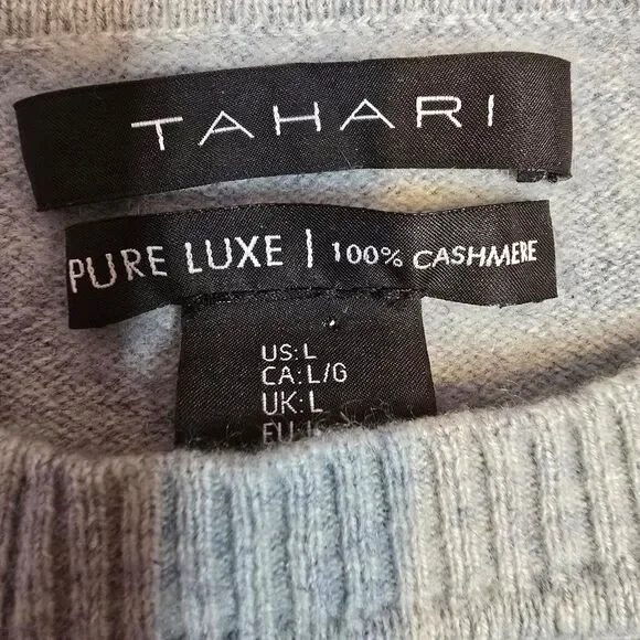 Tahari 100% Cashmere crewneck sweater with pockets - Picture 8 of 11